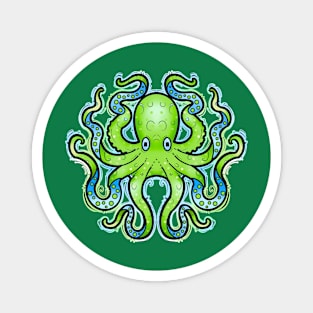 Green and blue octopus Magnet